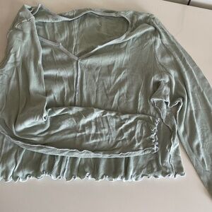 ASOS Light Green Cropped Long Sleeve - Size 22